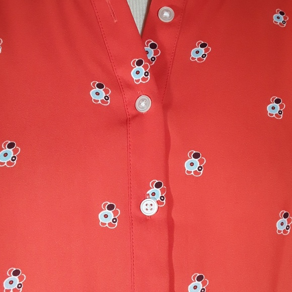 LOFT orange blouse with cute little circle designs - Picture 6 of 6